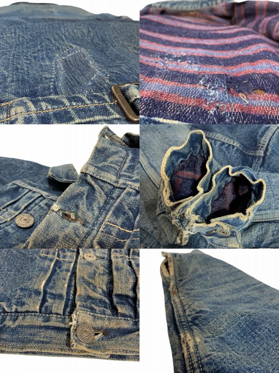 51年 Levi's 519XX Blanket Lining Denim Jacket 青 42~44 50s 51年 Levi's 519XX Blanket Lining Denim Jacket 青 42~44 50s
