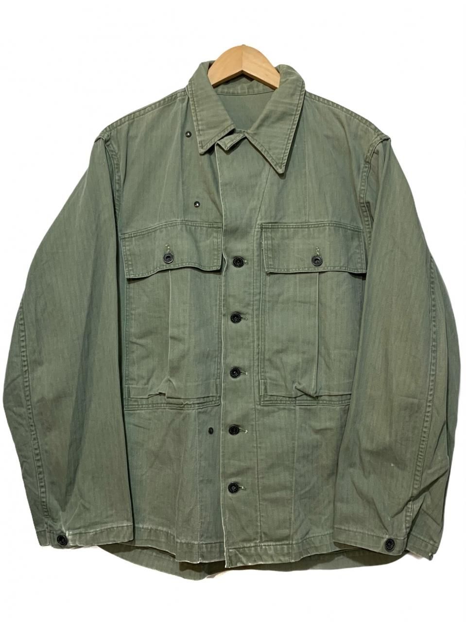 40s US ARMY M-43 HBT Jacket オリーブ 38R 米軍実物 M43 ヘリンボーン