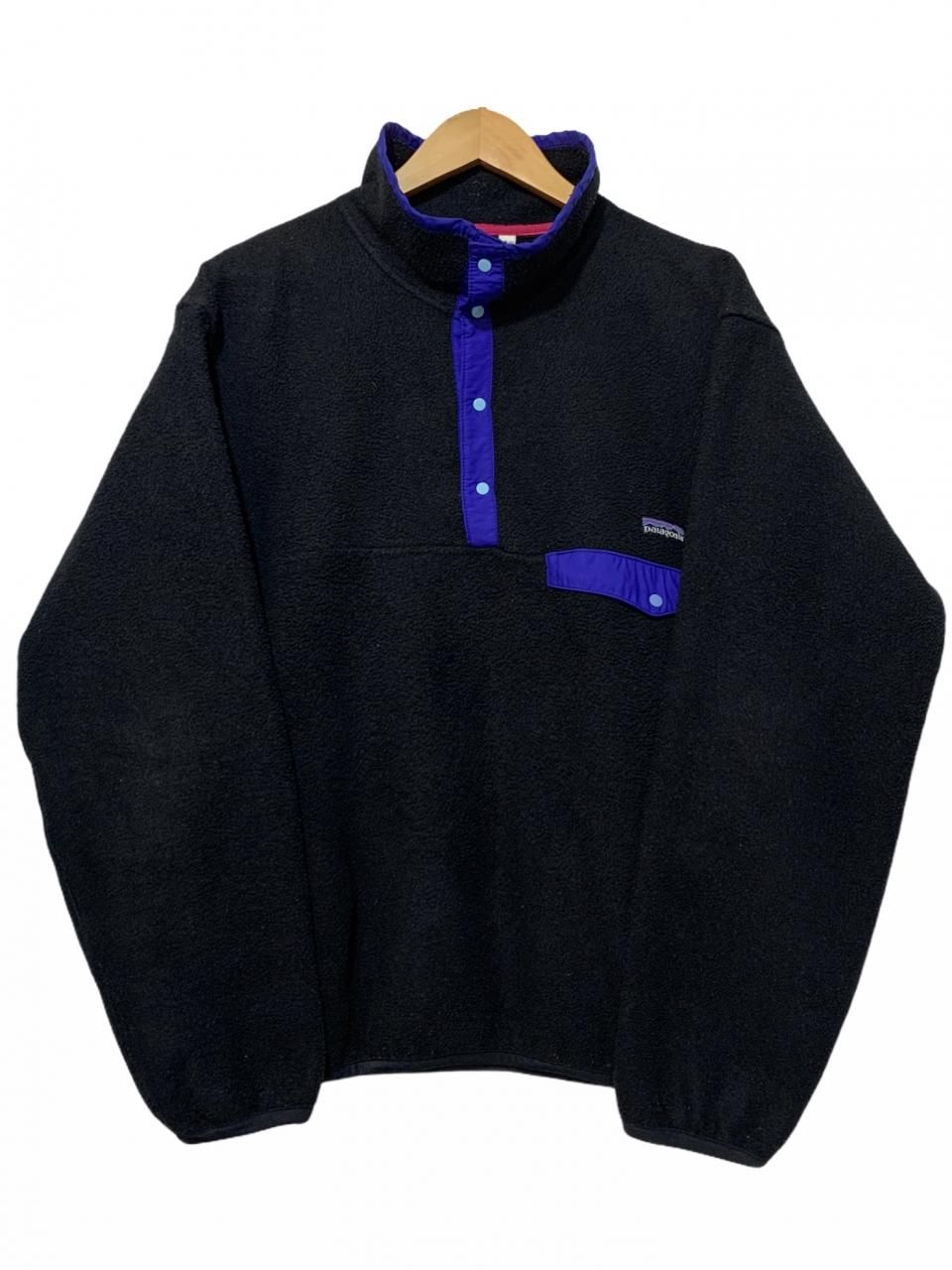 カナダ製 80s～90s patagonia Synchilla Snap-T Pullover 黒 L Rマーク