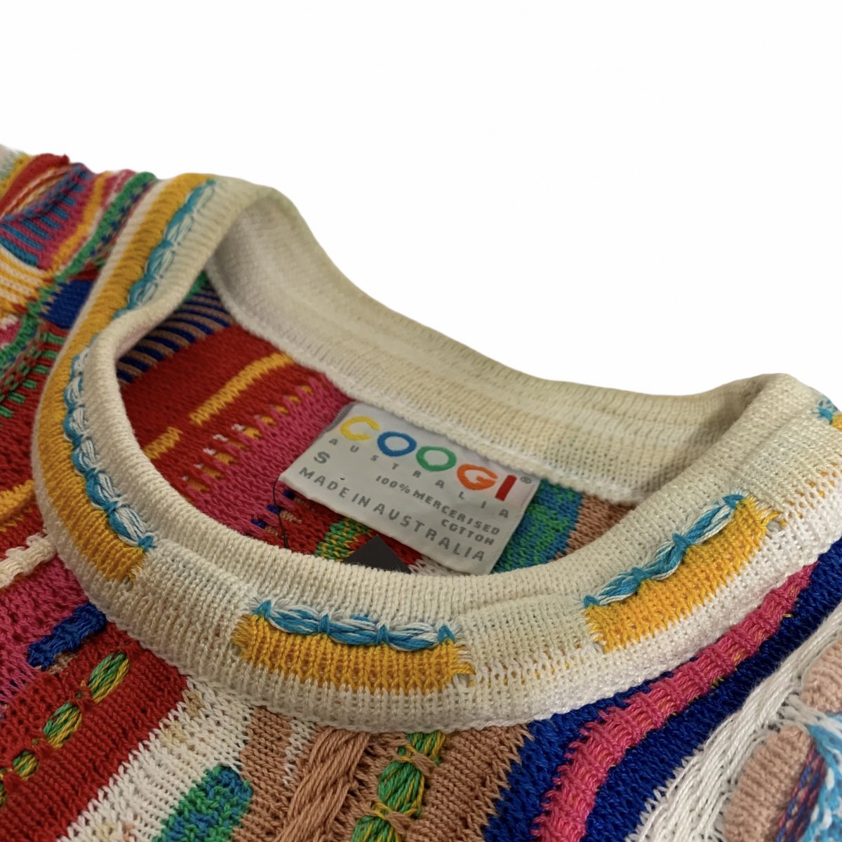 オーストラリア製 90s COOGI 3D Cotton Knit マルチカラー S クージー