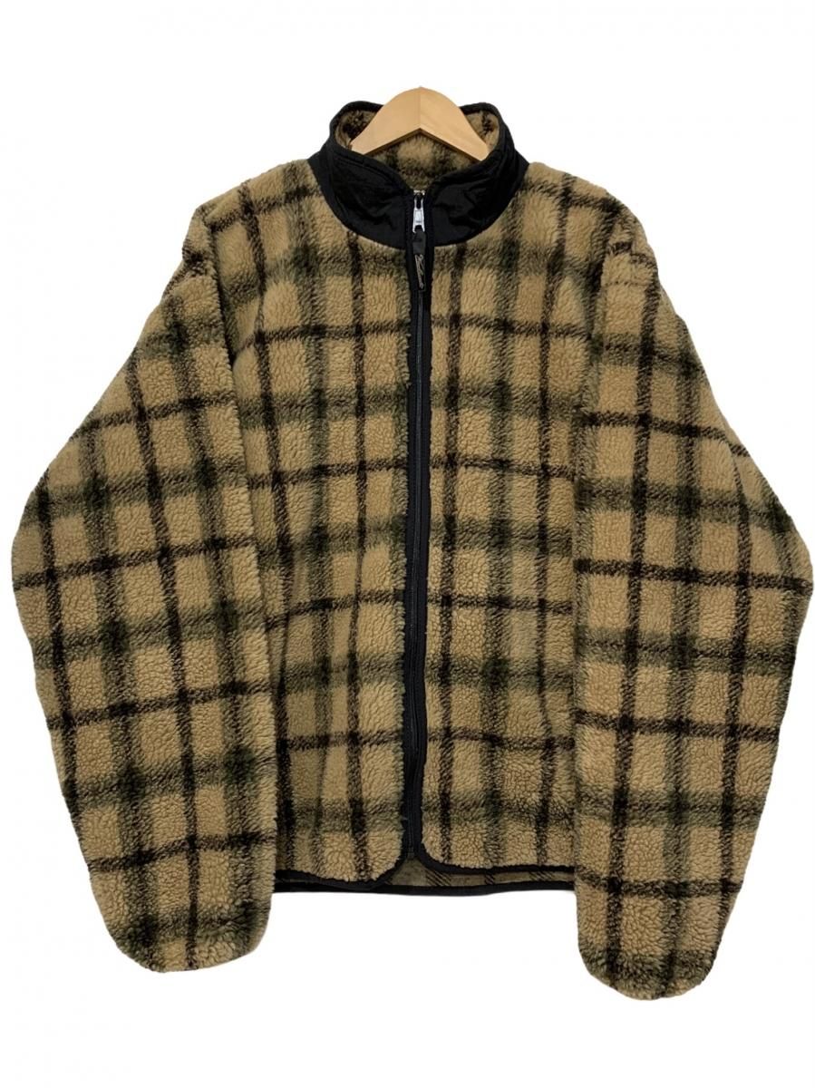 USA製 90s Woolrich Check Boa Fleece Jacket ベージュ XL