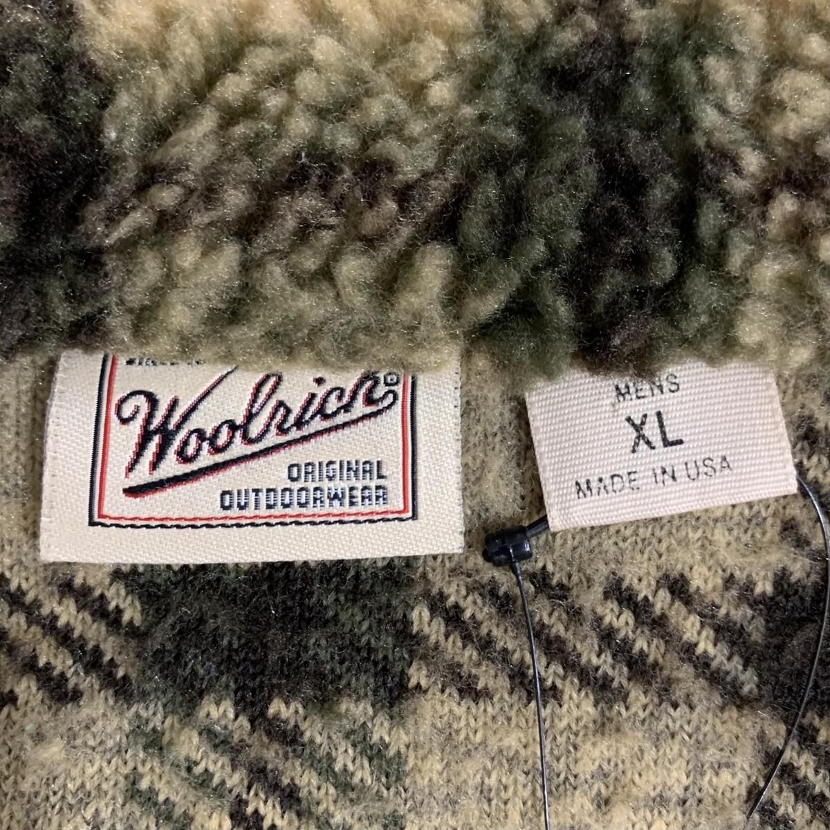 USA製 90s Woolrich Check Boa Fleece Jacket ベージュ XL ウール ...