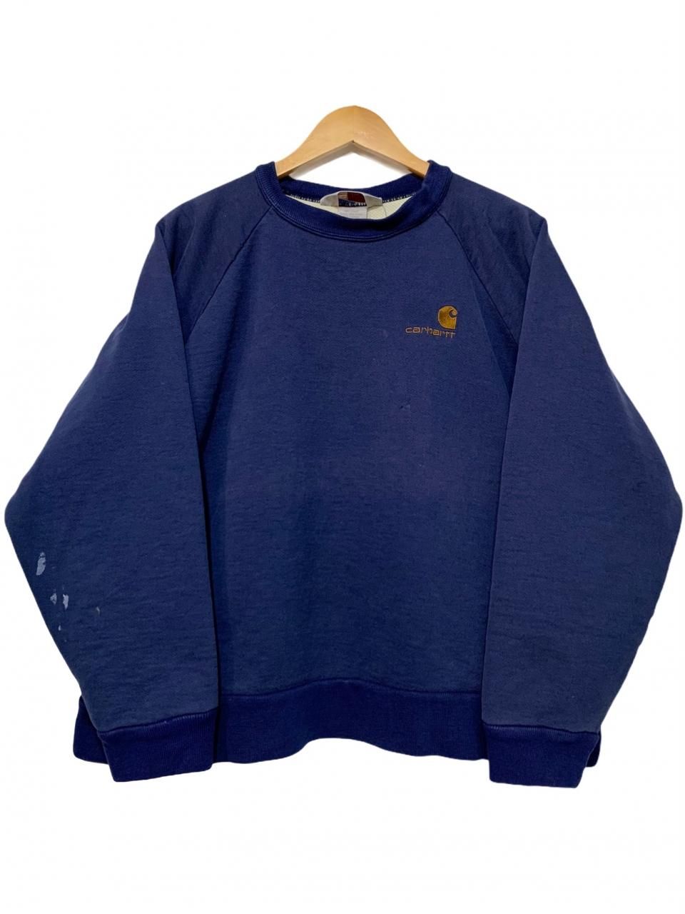 USA製 90s Carhartt Thermal Lined Sweatshirt 紺 XL カーハート ...