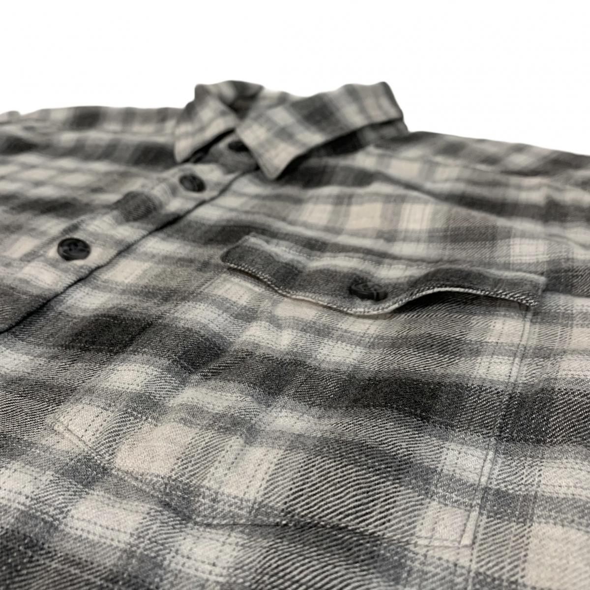 17年製 patagonia LW Fjord Flannel Shirt 黒灰 L パタゴニア ライト