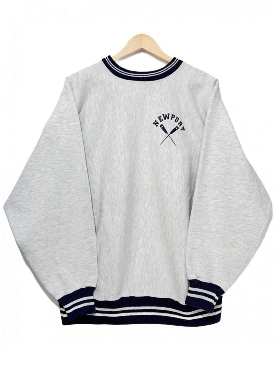 USA製 s Champion "NEWPORT" R/W Sweatshirt 灰 XL 刺繍タグ