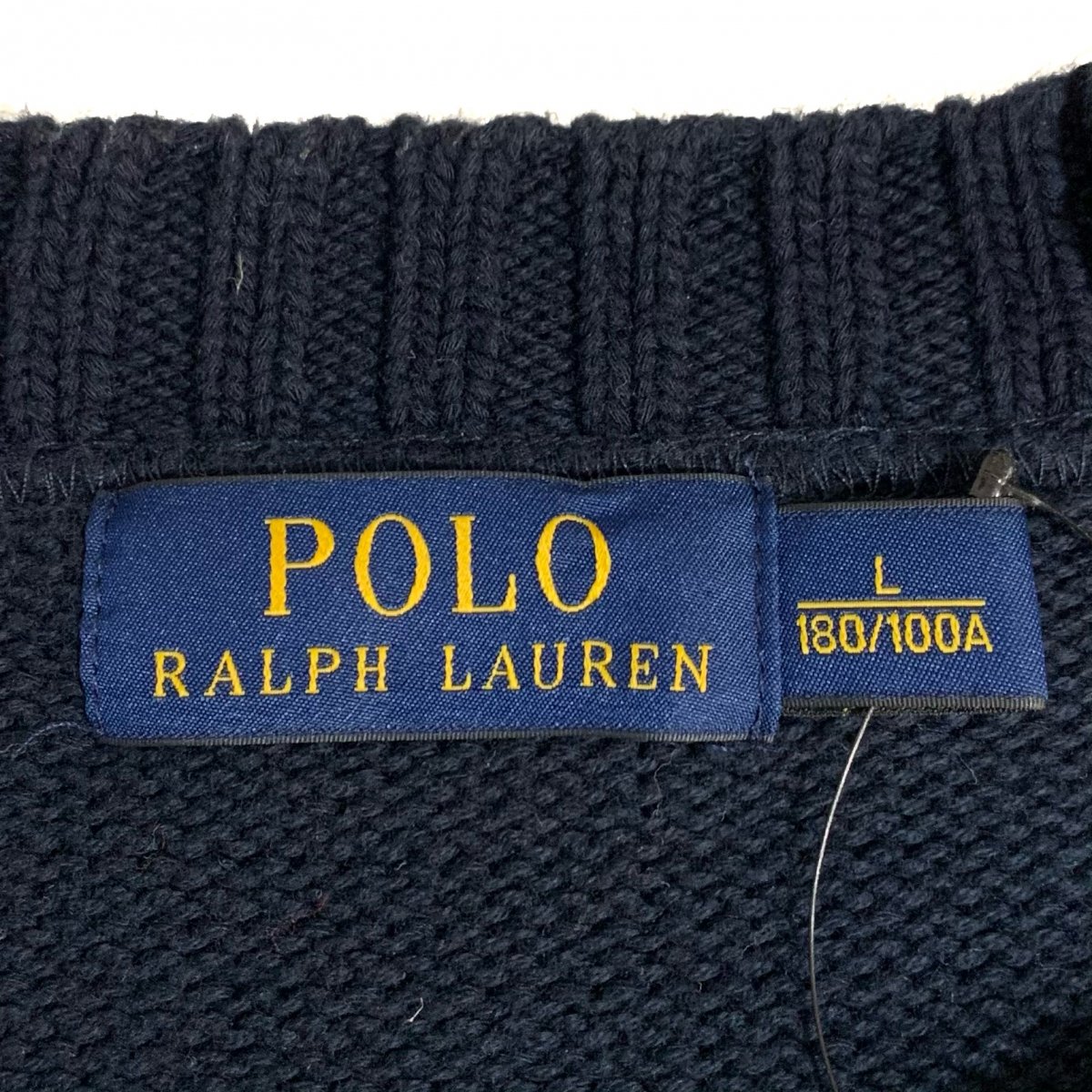 Polo Ralph Lauren "PRLYC" Cotton Knit 紺 L ポロラルフローレン