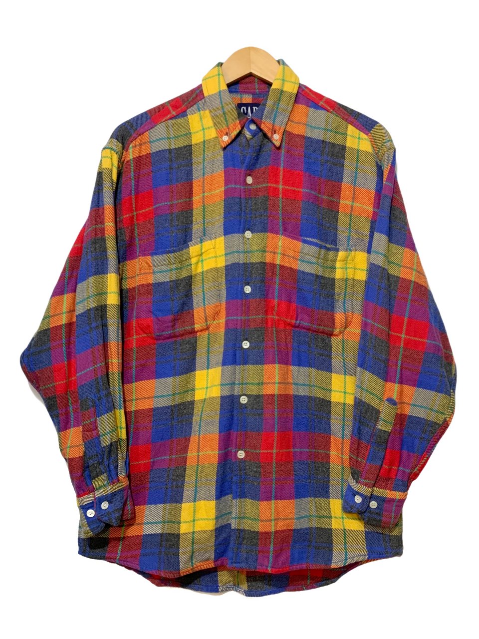 90s OLD GAP 90s Check Flannel BD L/S Shirt マルチカラー S オールド