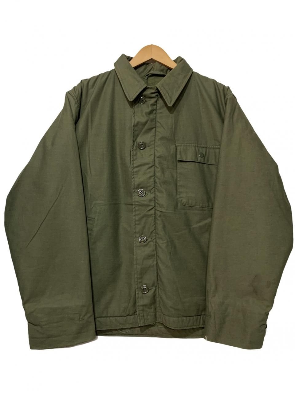 85年製 US NAVY A-2 Deck Jacket オリーブ L 80s 米軍実物 A2 デッキ