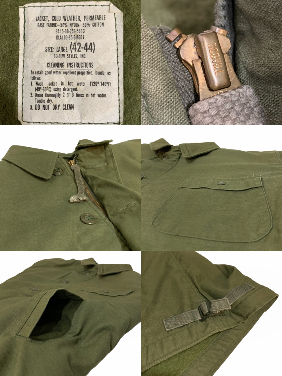 85年製 US NAVY A-2 Deck Jacket オリーブ L 80s 米軍実物 A2
