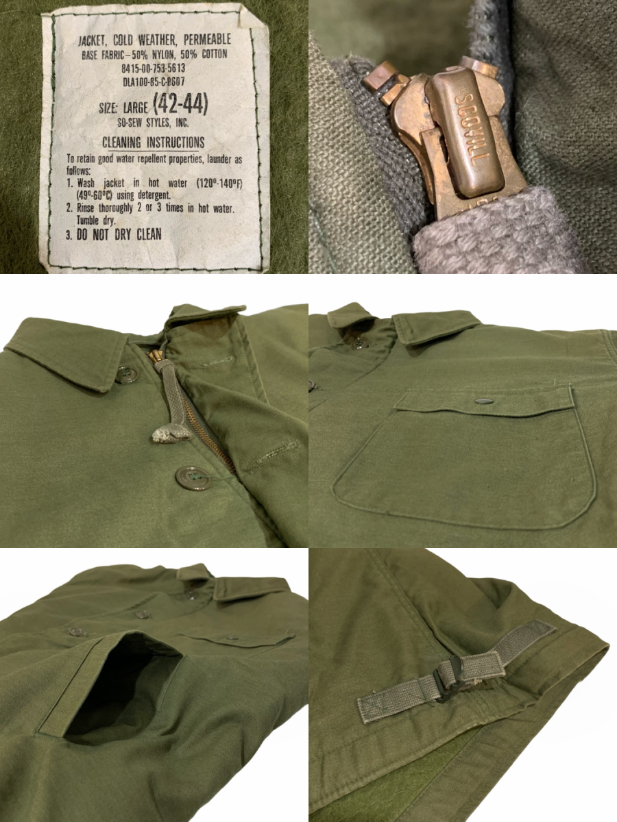 85年製 US NAVY A-2 Deck Jacket オリーブ L 80s 米軍実物 A2 デッキ