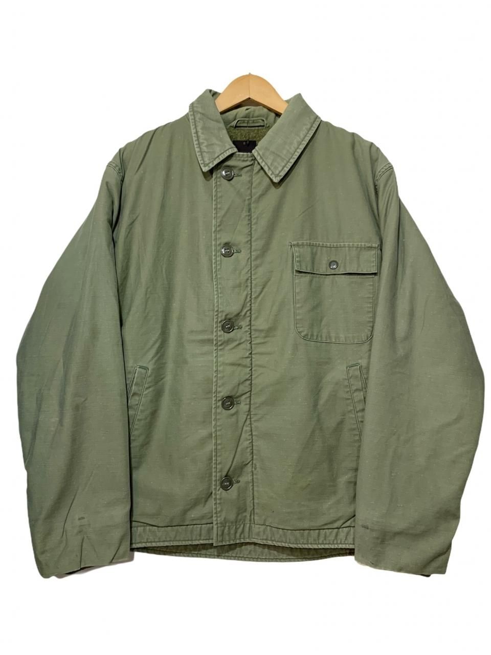 80s US NAVY A-2 Deck Jacket オリーブ M 米軍実物 A2 デッキ ...