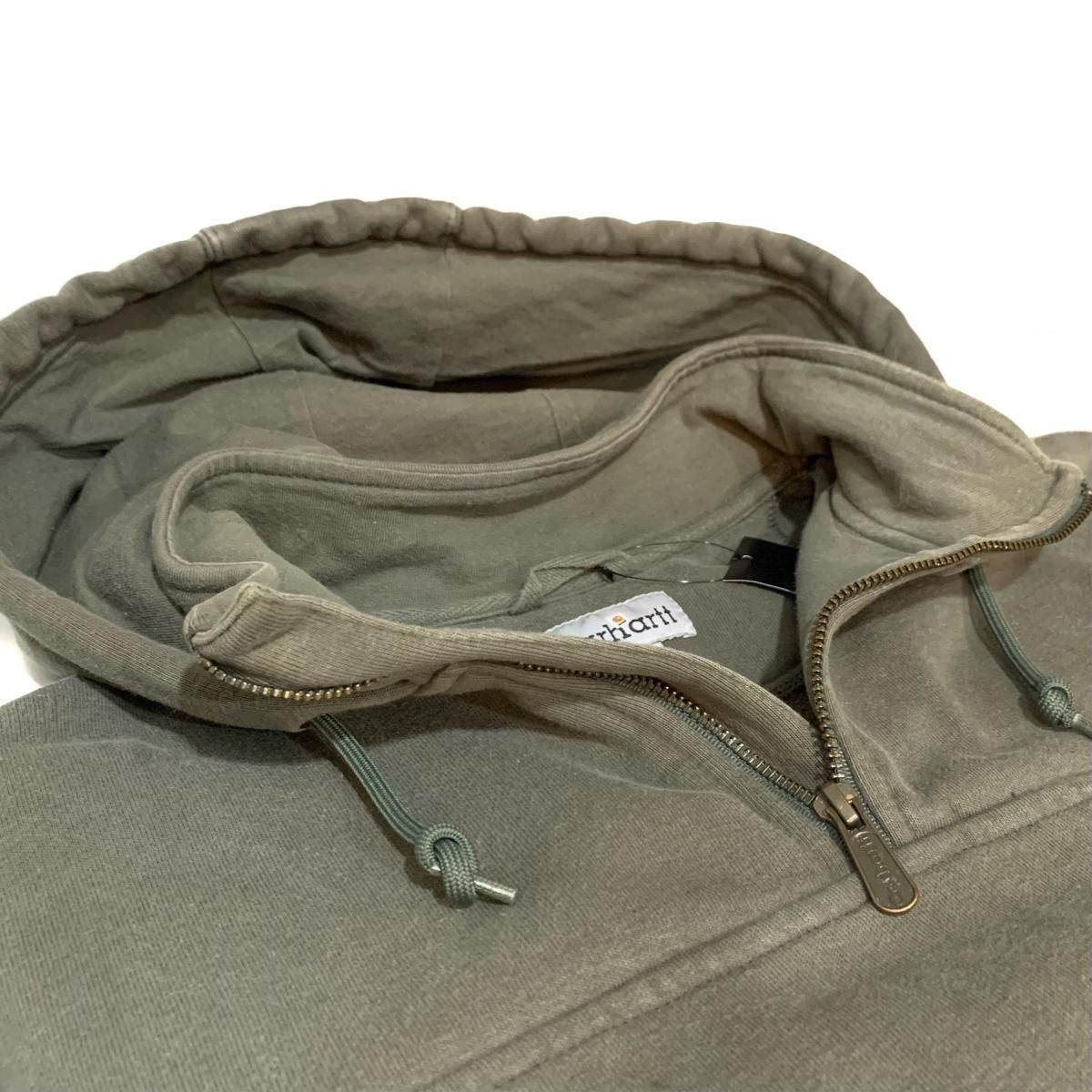 00s Carhartt Logo Half Zip Sweat Hoodie モスグリーン L-TALL 00s Carhartt Logo Half Zip Sweat Hoodie モスグリーン L-TALL