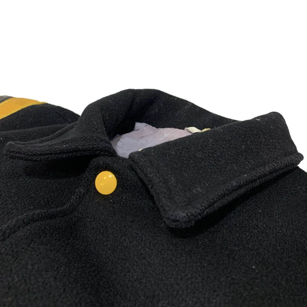 USA製 60s DEERFOOT Wool Long Varsity Jacket 黒黄 40 ロング 