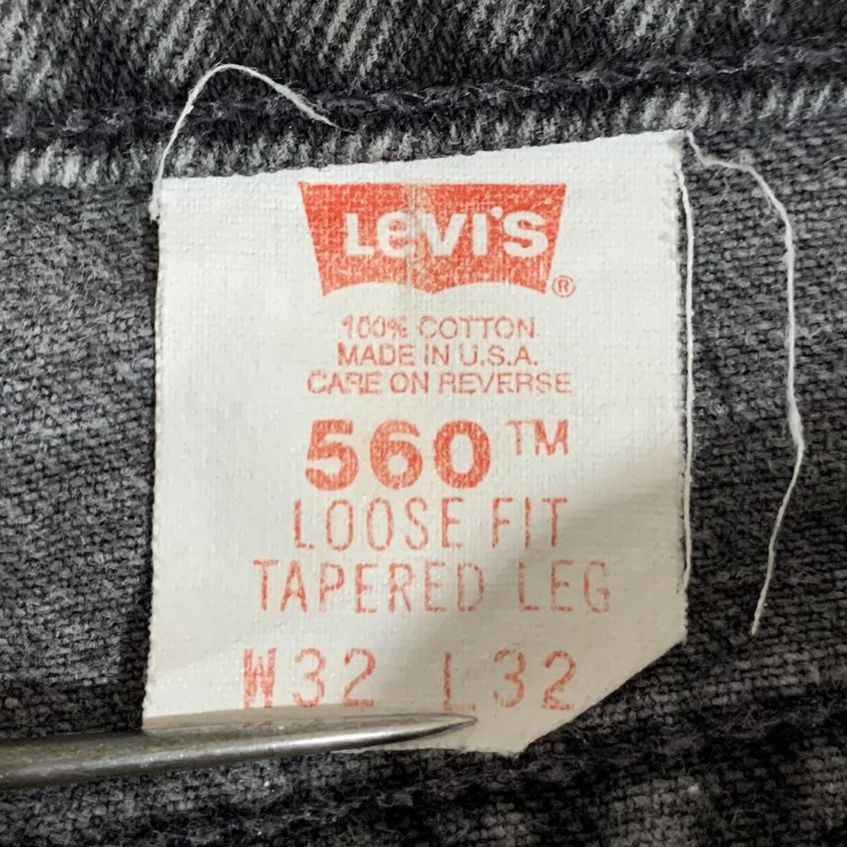 USA製 90s Levi's 560 Black Denim Pants 黒 W32 L32 リーバイス USA製 90s Levi's 560 Black Denim Pants 黒 W32 L32 リーバイス