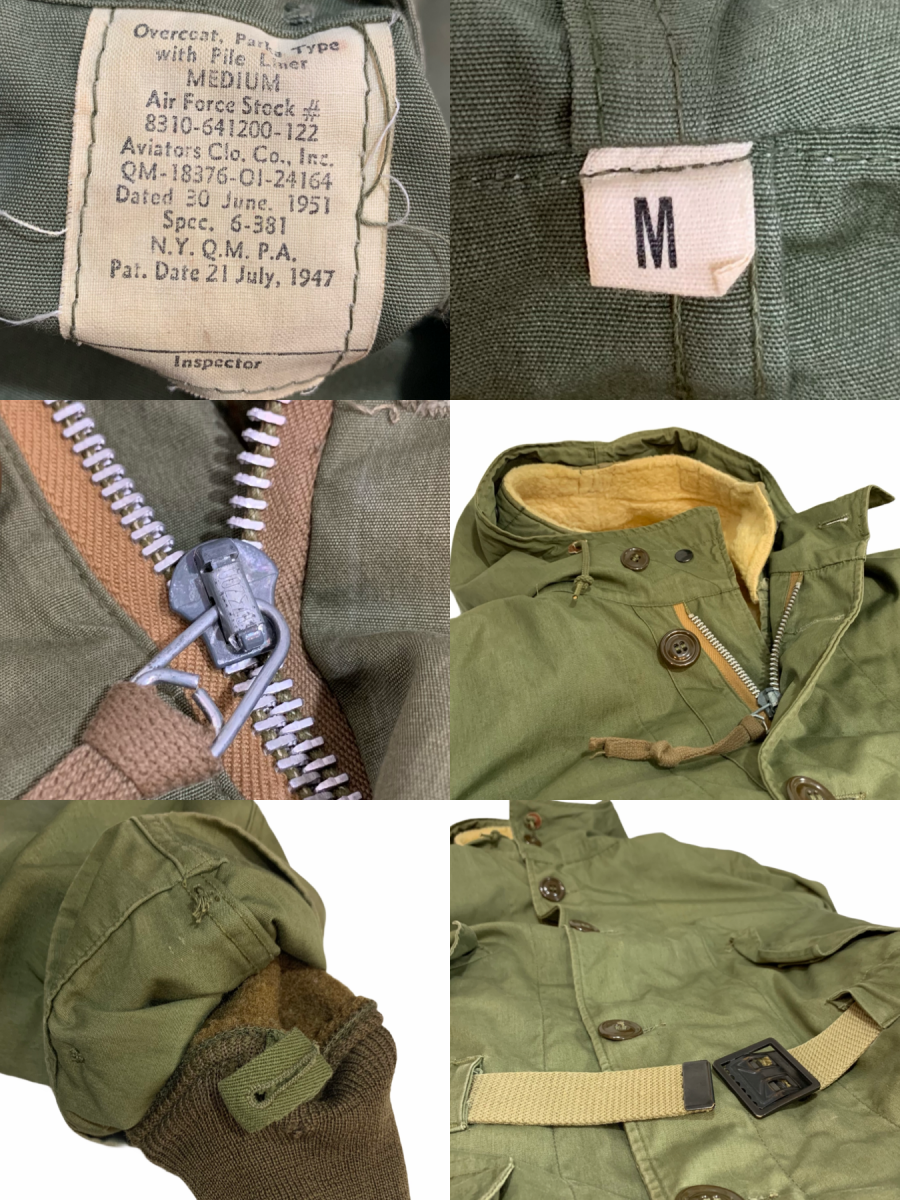 51年製 US AIR FORCE M-47 Over Coat オリーブ M 50s 米軍実物 51年製 US AIR FORCE M-47 Over Coat オリーブ M 50s 米軍実物