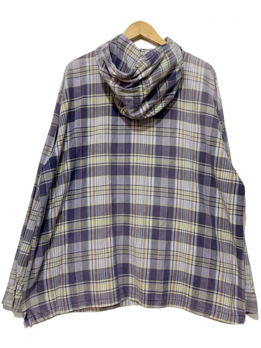 s OLD STUSSY Check Cotton Anorak Parka 紫 L 白タグ オールド