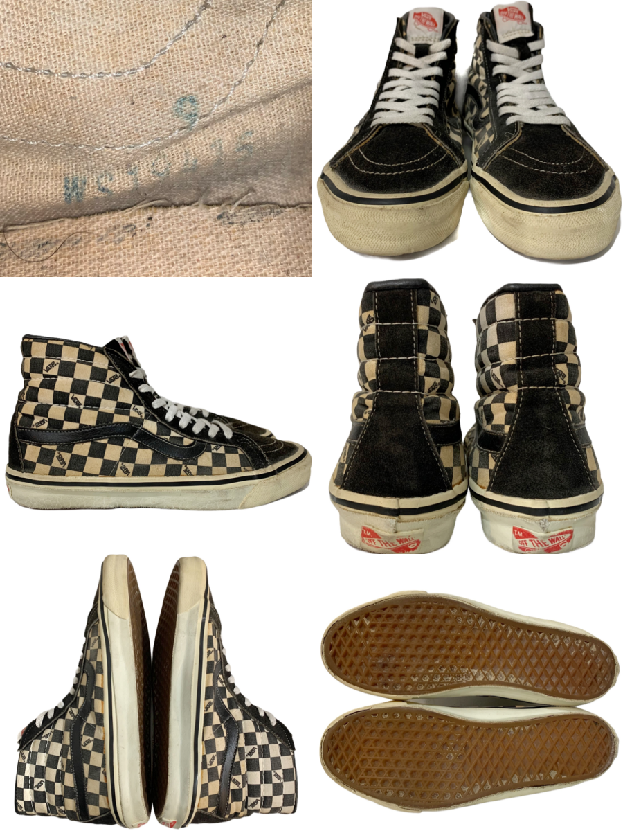 USA製 70s VANS Hi-Top Checkerboard 黒白 US9/27.0cm バンズ ハイ USA製 70s VANS Hi-Top Checkerboard 黒白 US9/27.0cm バンズ ハイ