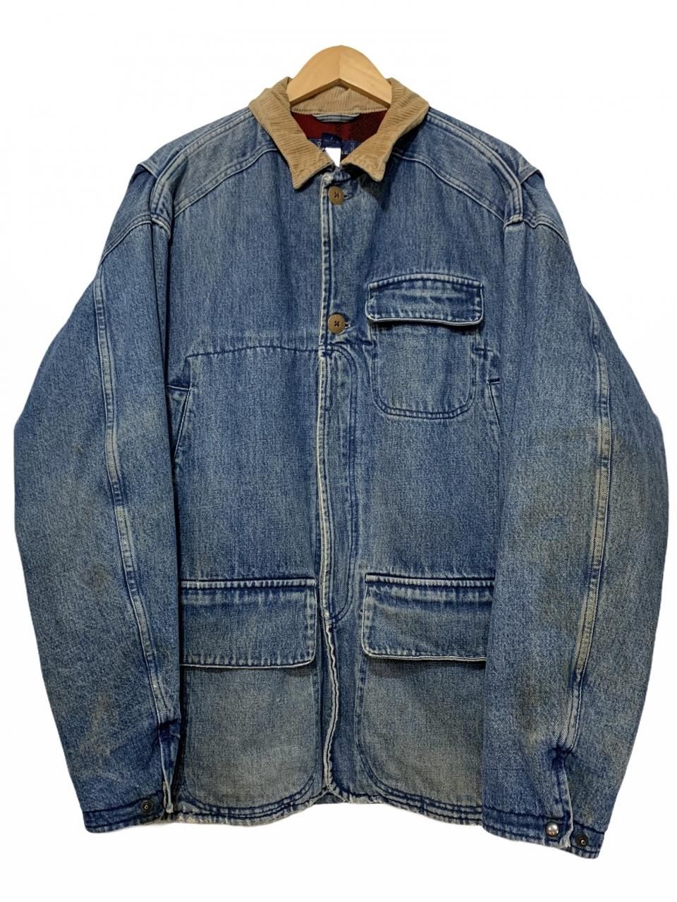 90s Polo Ralph Lauren Wool Lined Denim Hunting Jacket 青 L ポロ 