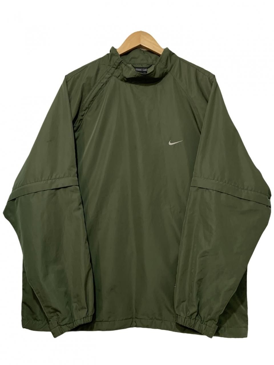 01年製 NIKE Logo Nylon Pullover Jacket オリーブ XL 00s ナイキ ...