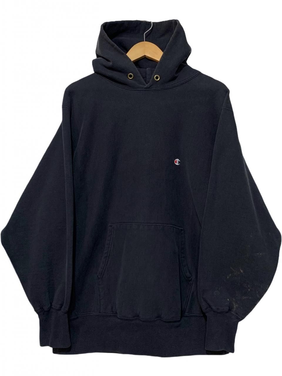 USA製 90s Champion R/W Sweat Hoodie 黒 XL 刺繍タグ チャンピオン ...