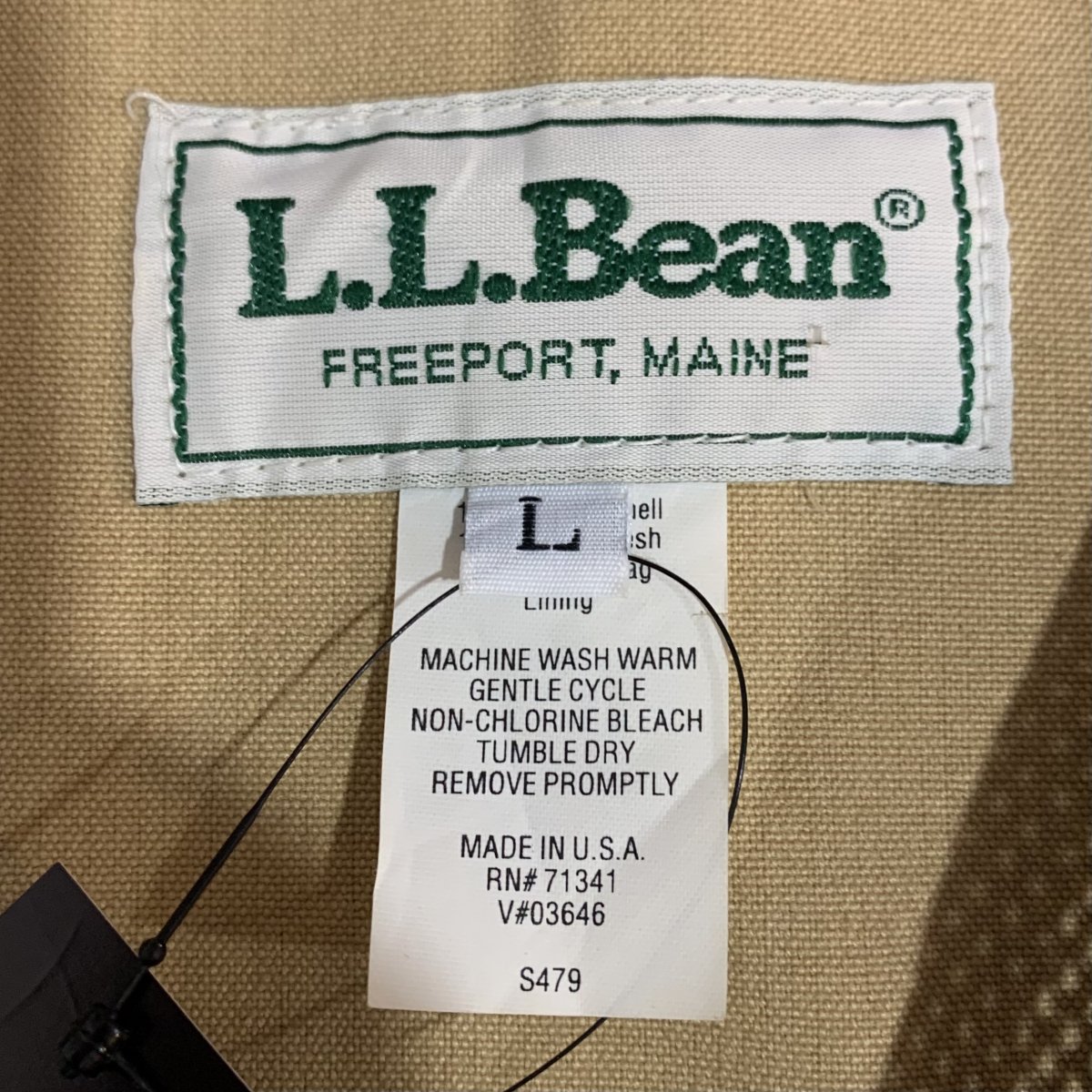 USA製 80s~90s L.L.Bean Duck Mesh Fishing Vest ベージュ黒 L