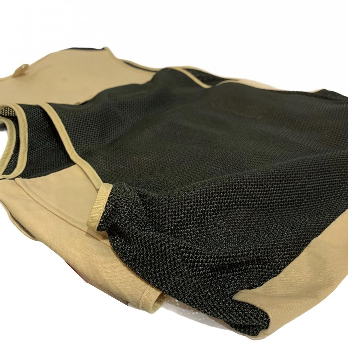 USA製 80s~90s L.L.Bean Duck Mesh Fishing Vest ベージュ黒 L USA製 80s~90s L.L.Bean Duck Mesh Fishing Vest ベージュ黒 L