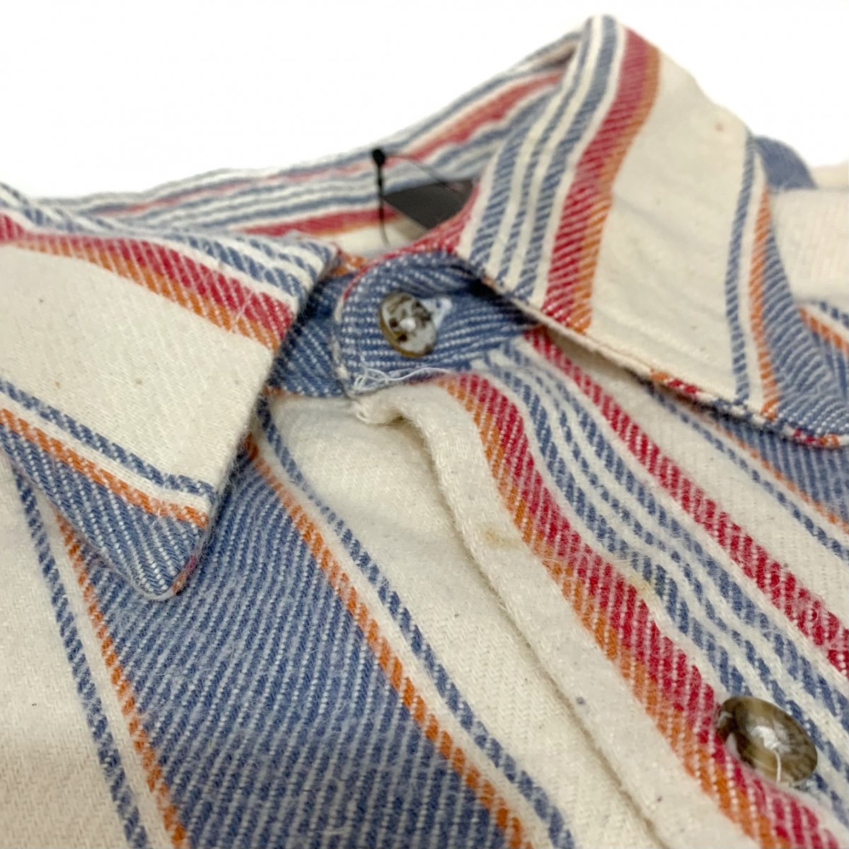 90s Carhartt Multi Stripe Flannel L/S Shirt 白赤青 XL カーハート 