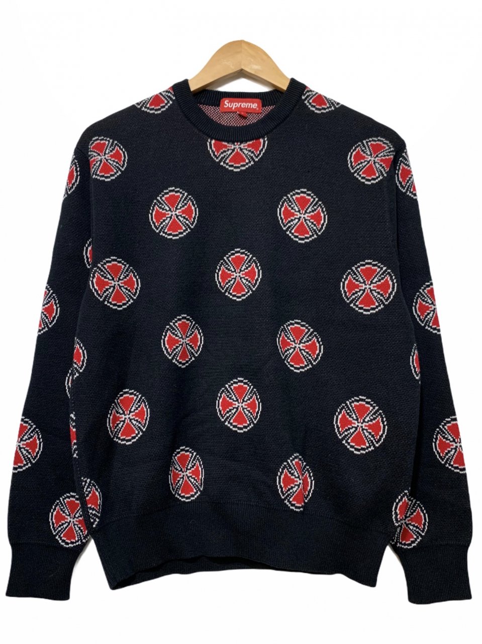 15AW SUPREME × INDEPENDENT Crosses Sweater 黒 S シュプリーム ...