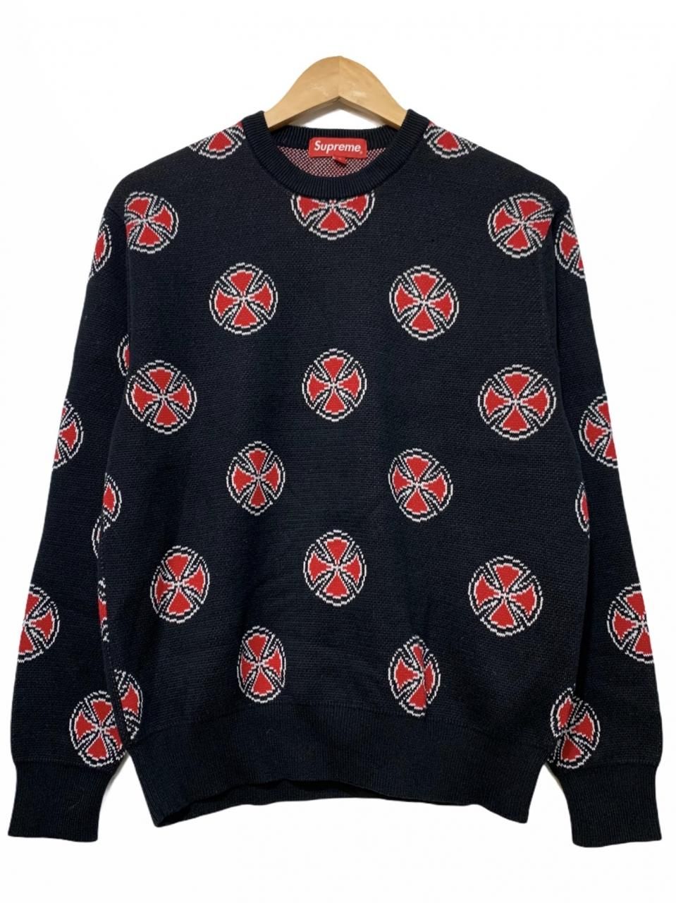 15AW SUPREME × INDEPENDENT Crosses Sweater 黒 S シュプリーム ...