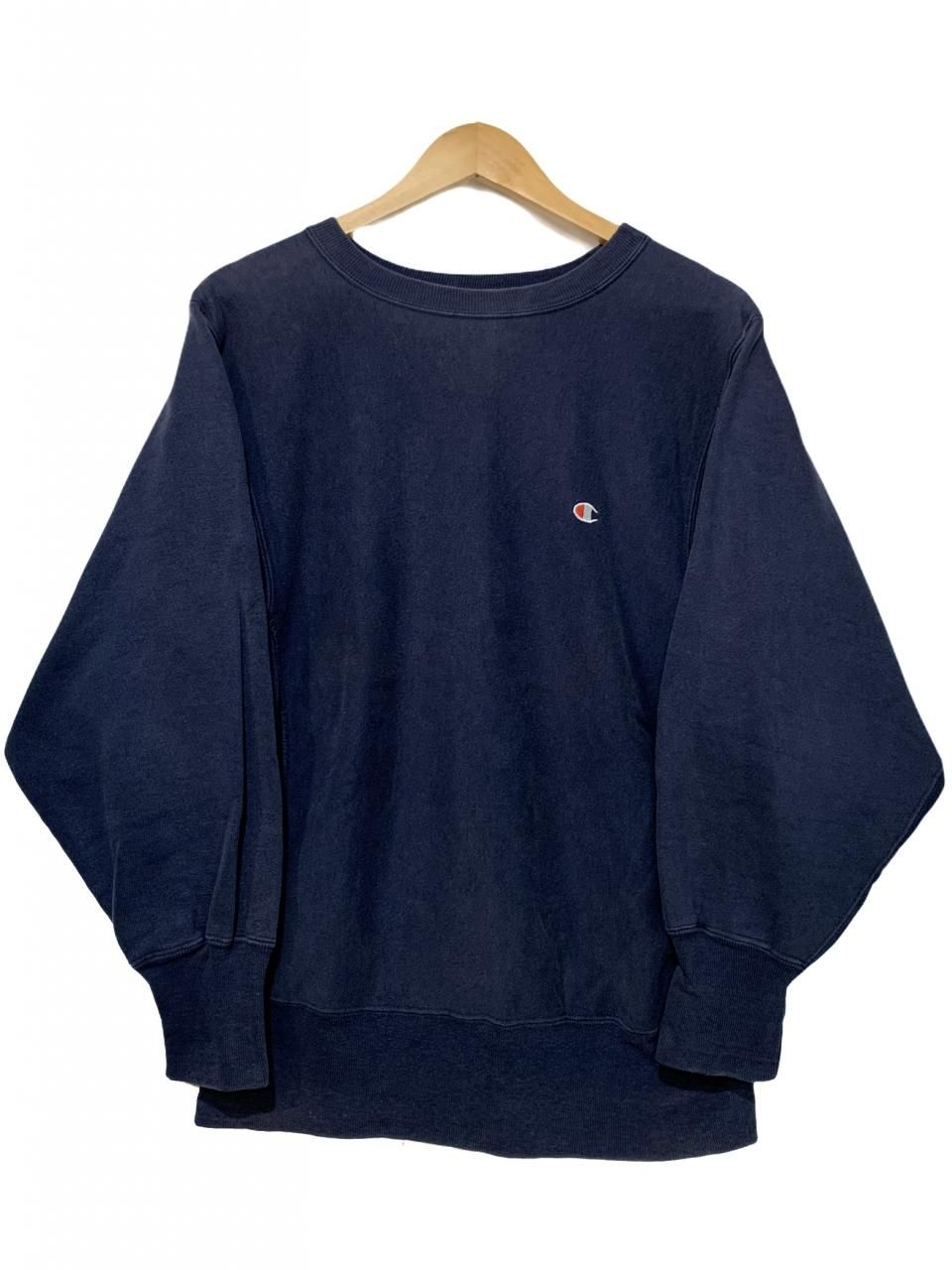 USA製 90s Champion Reverse Weave Sweatshirt 紺 M 刺繍タグ 