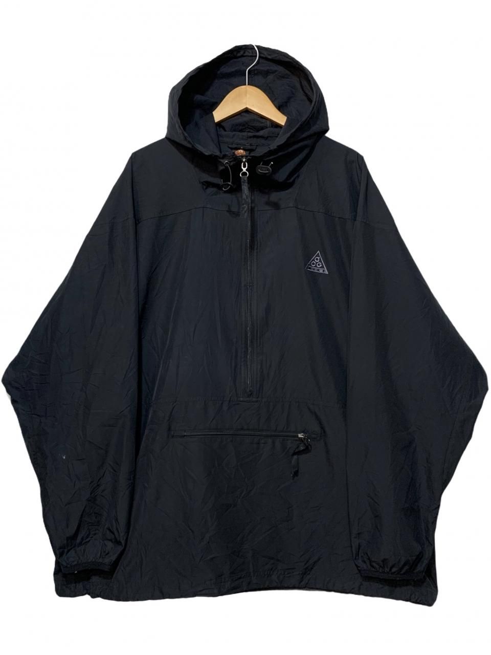 96年製 NIKE ACG Logo Nylon Anorak Parka 黒 XXL 90s ナイキ ...