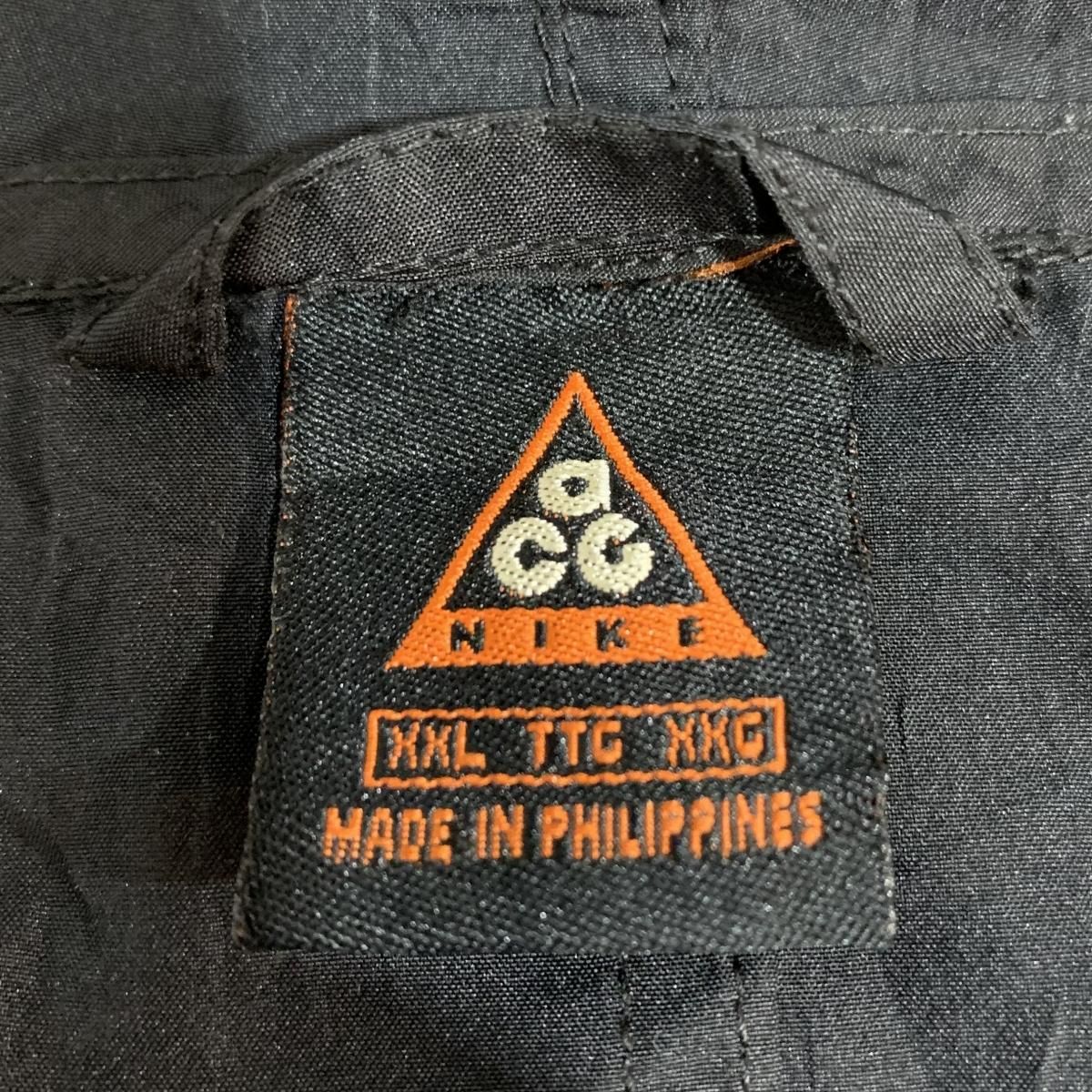 96年製 NIKE ACG Logo Nylon Anorak Parka 黒 XXL 90s ナイキ 96年製 NIKE ACG Logo Nylon Anorak Parka 黒 XXL 90s ナイキ