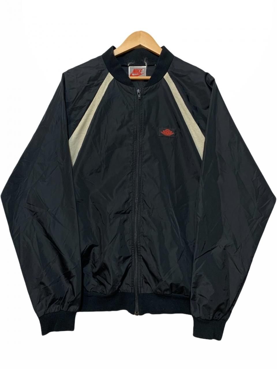 80s NIKE AIR JORDAN 1 Wing Logo Nylon Jacket 黒白 XL 紺タグ ナイキ ...