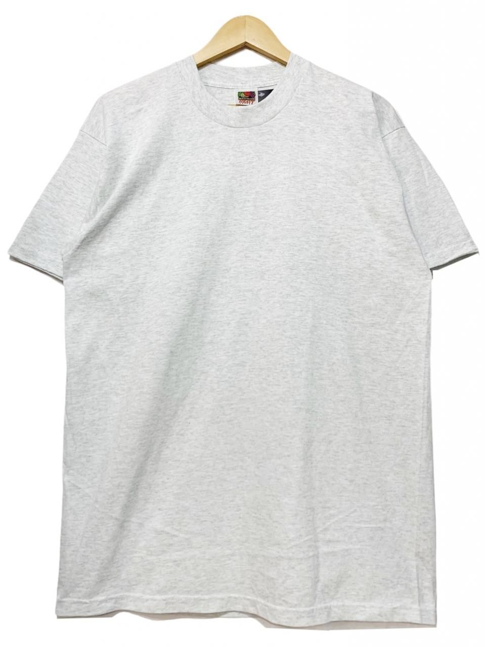 Deadstock 90s～00s FRUIT OF THE LOOM Plain S/S Tee 薄灰 L デッドストック フルーツオブザルーム  半袖 Tシャツ 無地T アッシュグレー 古着 - NEWJOKE ONLINE STORE