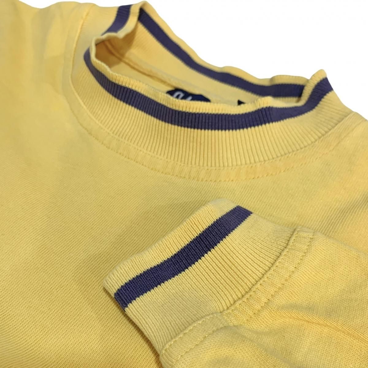 USA製 90s OLD GAP Line Rib Cotton Mock Neck L/S Tee 黄 S 紺 USA製 90s OLD GAP Line Rib Cotton Mock Neck L/S Tee 黄 S 紺