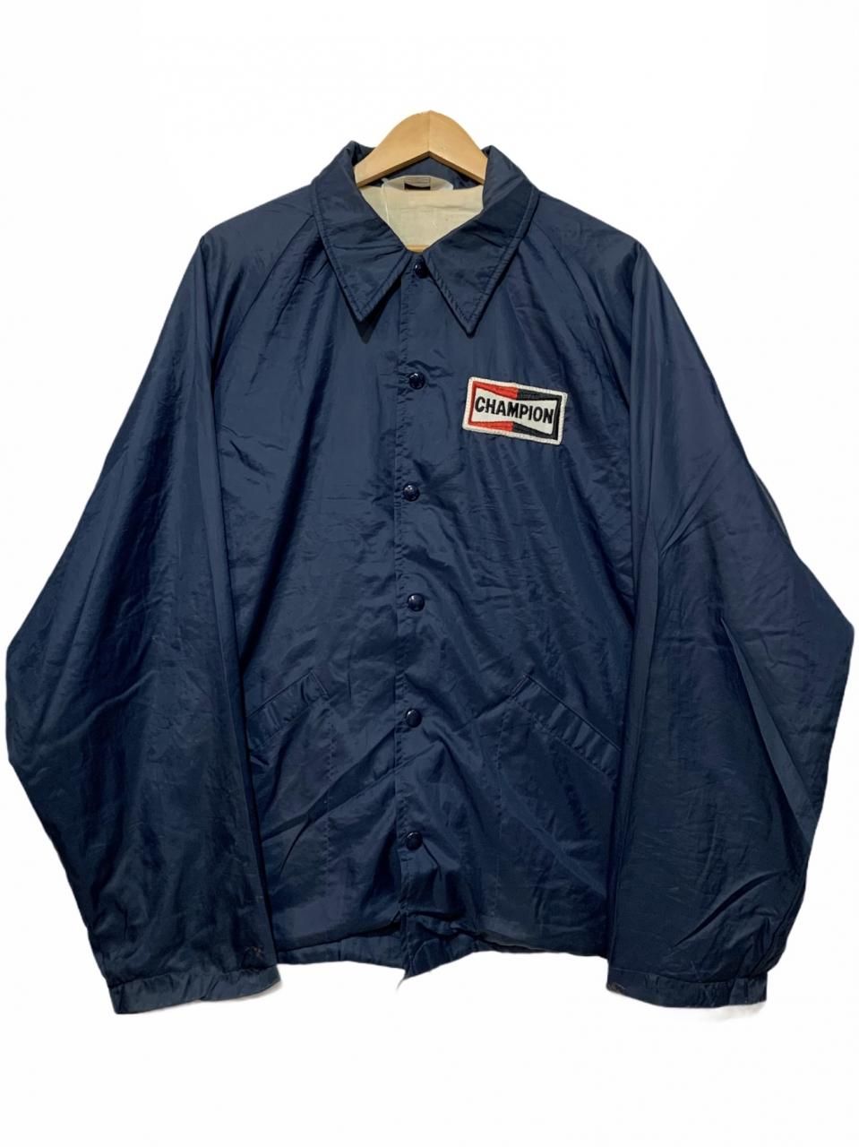 70s～80s CHAMPION PLUG Nylon Coach Jacket 紺 XL チャンピオンプラグ ...