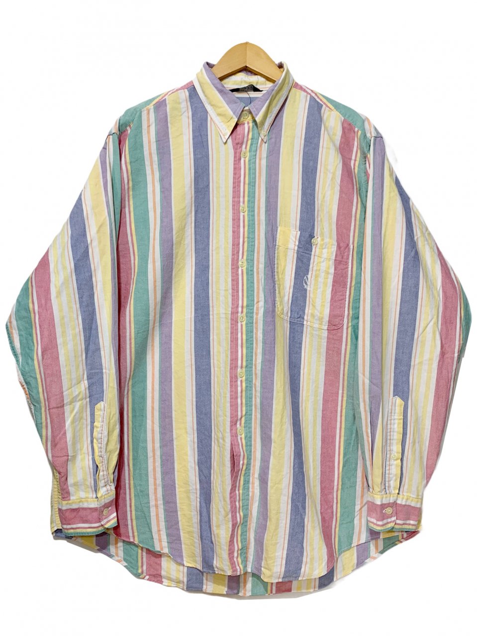 90s NAUTICA Multi Stripe Cotton BD L/S Shirt マルチカラー L ...