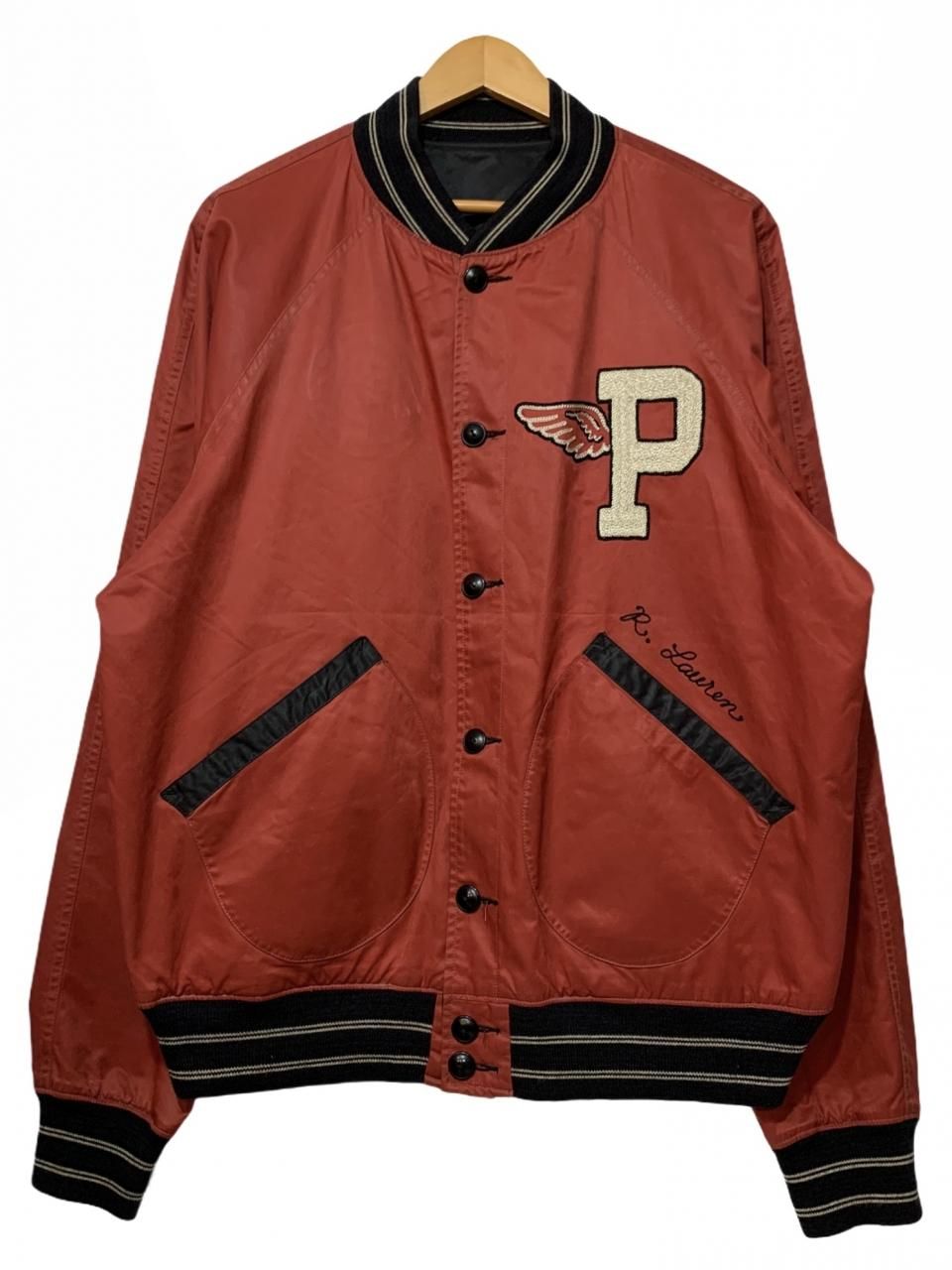 Polo Ralph Lauren Cotton Nylon Reversible Button Varsity Jacket ...