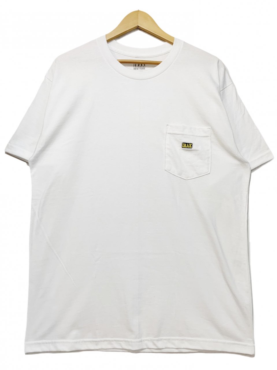 新品 IRAK Box Logo Pocket S/S Tee (WHITE) アイラック 半袖 Tシャツ ボックスロゴ ワンポイント 刺繍  グラフィティクルー 白 ホワイト - NEWJOKE ONLINE STORE