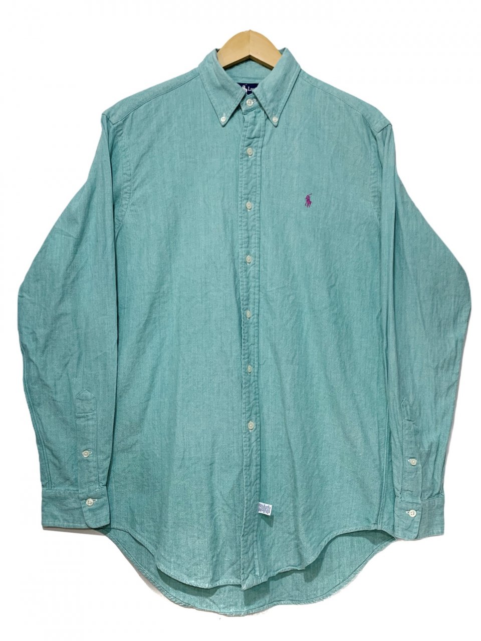 Polo Ralph Lauren Cotton BD L/S Shirt 緑 S ポロラルフローレン 長袖 