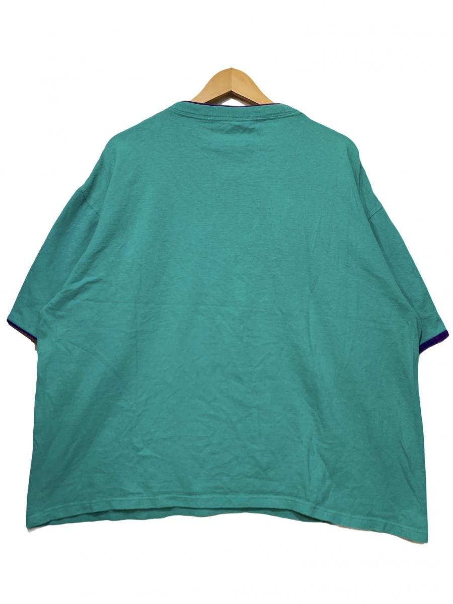 USA製 90s Champion Script Logo S/S Tee エメラルド紫 XXL