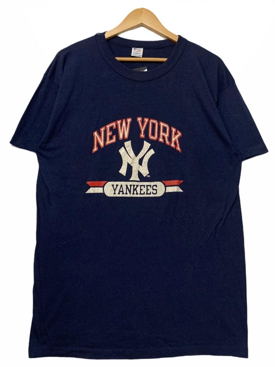 80年代 スクリーンスターズ SCREEN STARS MLB NEW YORK YANKEES ニューヨークヤンキース 両面プリント ナンバリング スポーツプリントTシャツ USA製 メンズM ヴィンテージ /eaa337103