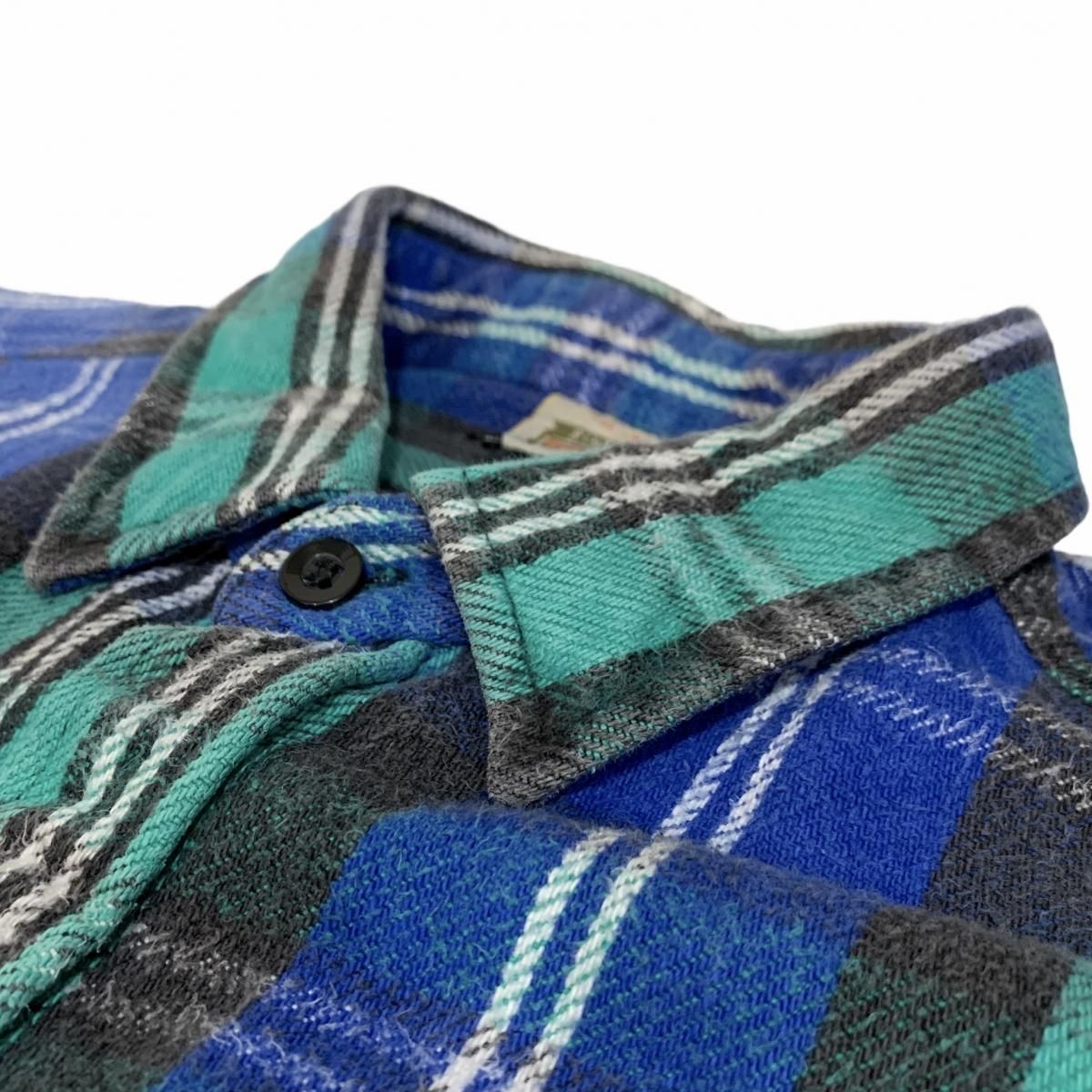 90s FIVE BROTHER Check Flannel L/S Shirt 青緑 XL-TALL 90s FIVE BROTHER Check Flannel L/S Shirt 青緑 XL-TALL