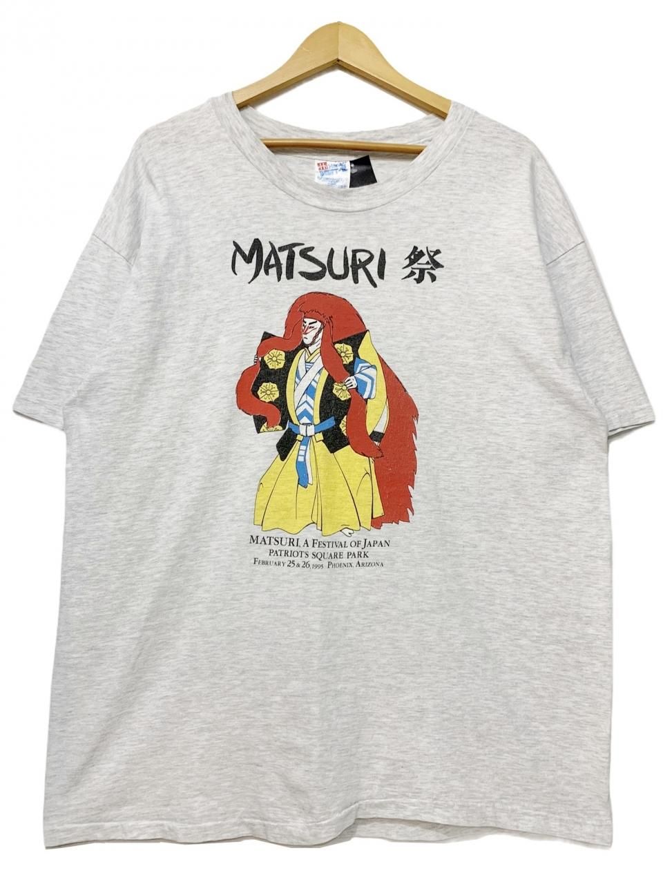 USA製 95年 MATSURI a Festival of Japan Print S/S Tee 薄灰 XL USA製 95年 MATSURI a Festival of Japan Print S/S Tee 薄灰 XL