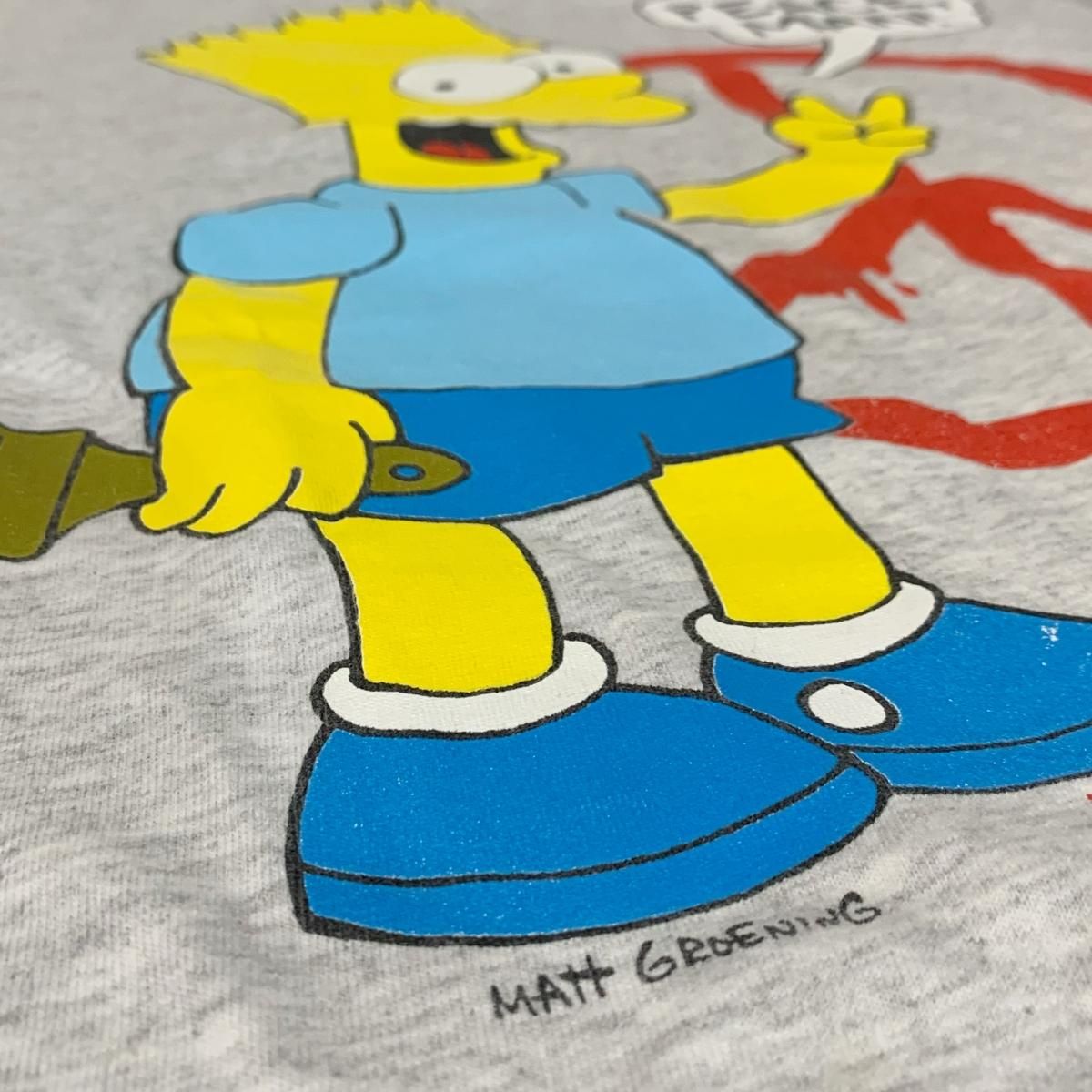 USA製 94年 THE SIMPSONS Print S/S Tee 薄灰 L 90s