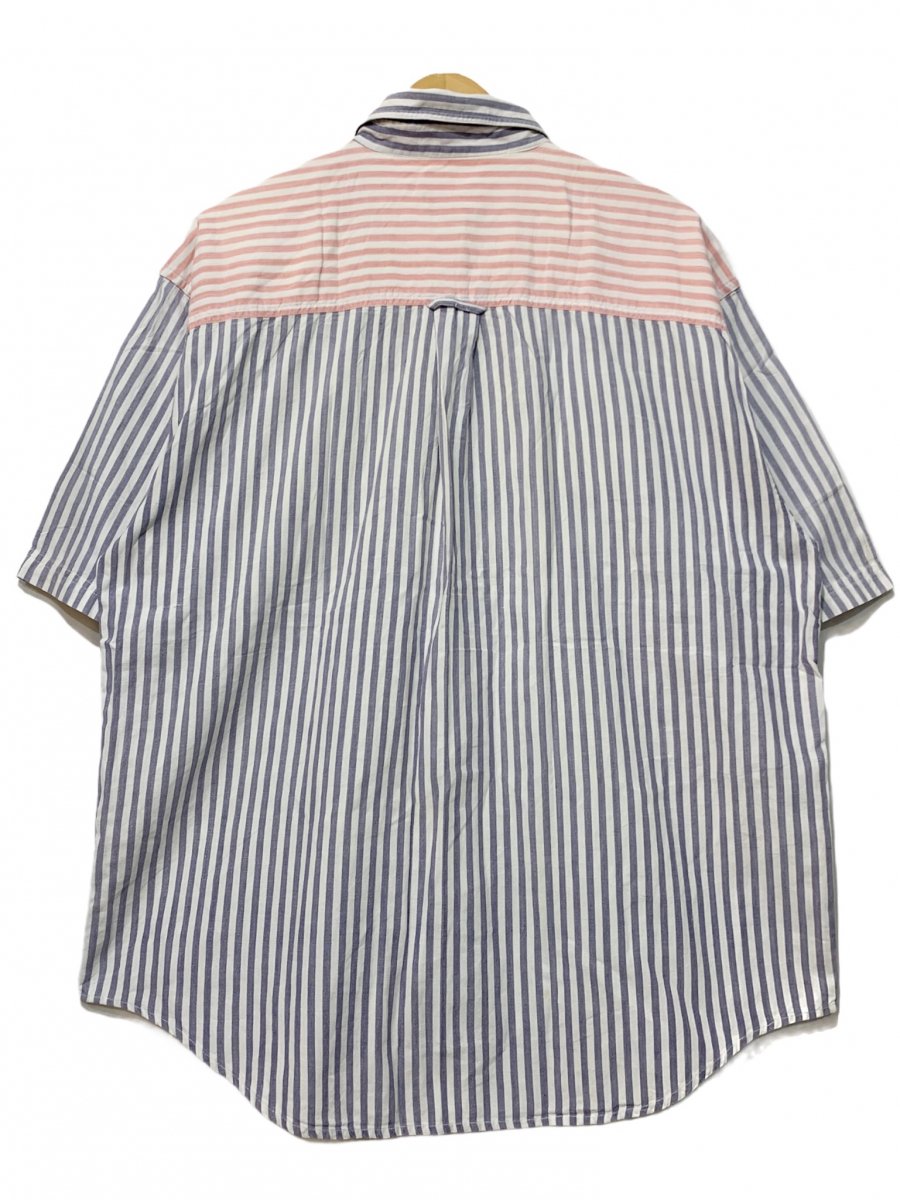 80s~90s Eddie Bauer Crazy Pattern Stripe Cotton S/S Shirt マルチ 