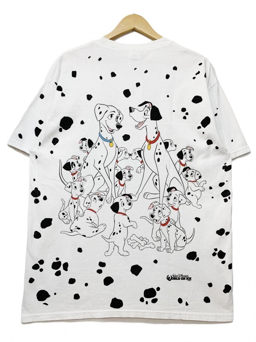 90s DISNEY "One Hundred and One Dalmatians" Over Print S/S Tee 白