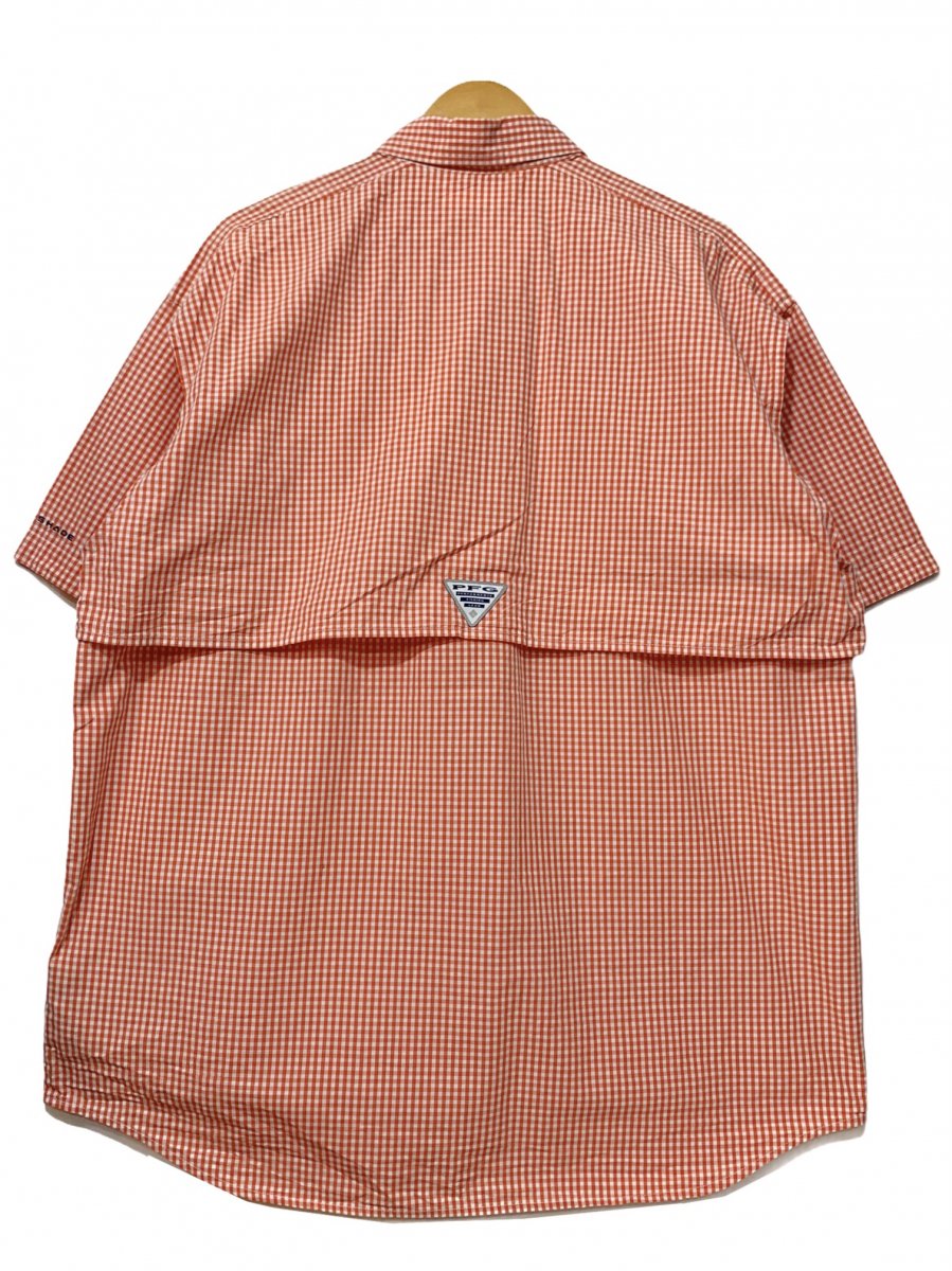 16年製 Columbia PFG Check S/S Fishing Shirt 赤白 M コロンビア フィッシングシャツ 半袖 シャツ  ギンガムチェック柄 アウトドア レッド 古着 - NEWJOKE ONLINE STORE