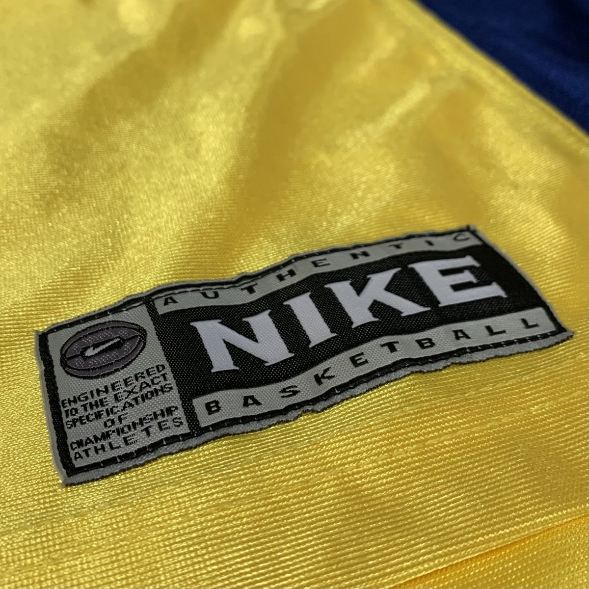 90s NIKE Logo Warm Up Jersey 黄紺 L 銀タグ ナイキ ウォームアップ 