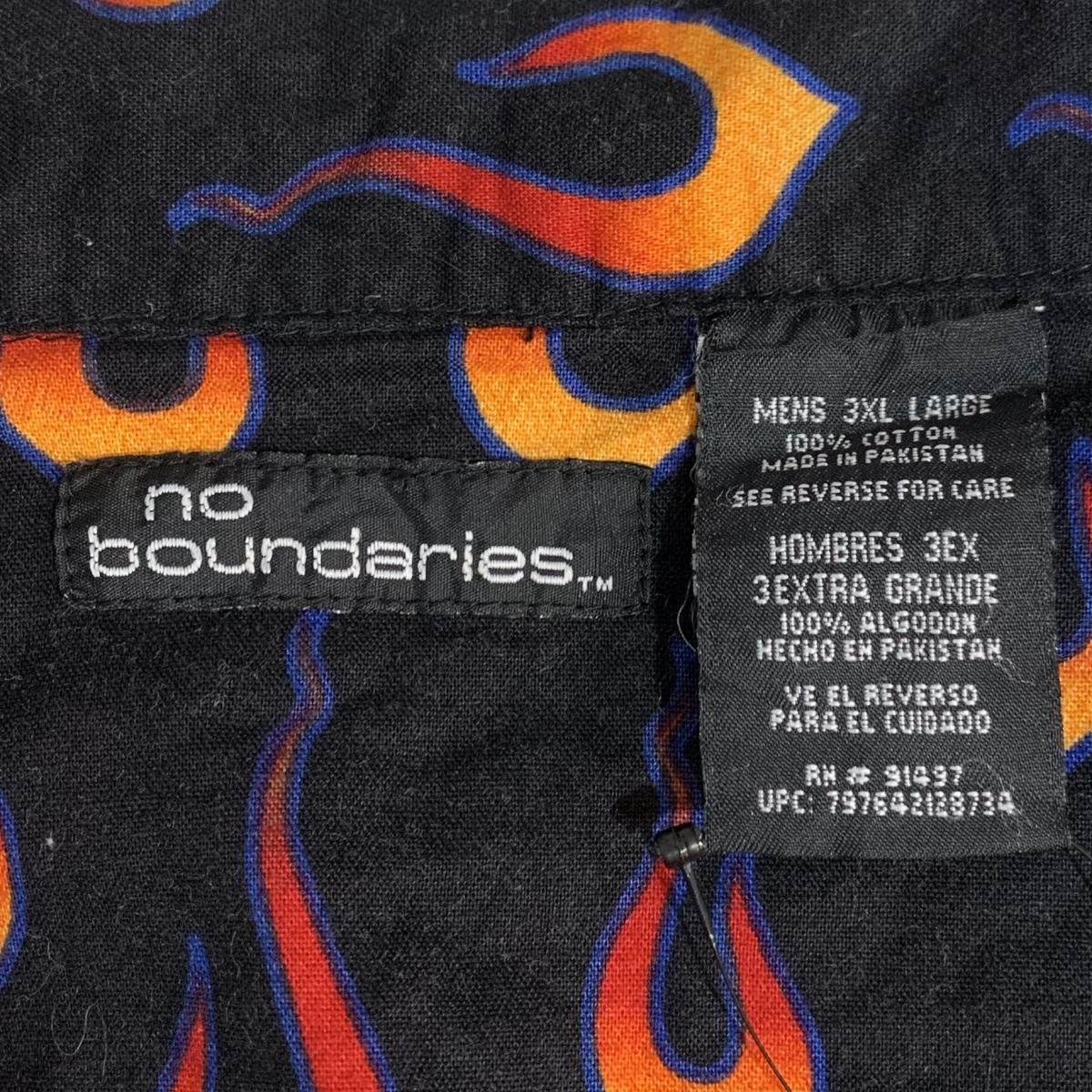 NO BOUNDARIES 総柄　シャツ　レーヨン　半袖 NO BOUNDARIES 総柄 シャツ レーヨン 半袖 NO BOUNDARIES 半袖